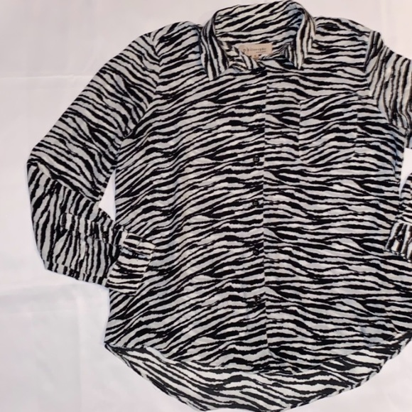 Philosophy Zebra Print Button Blouse - Picture 2 of 9